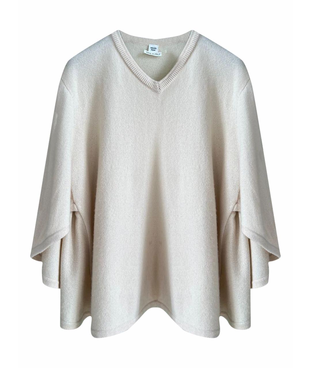 HERMES Бежевый кашемировый джемпер / свитер, фото 1