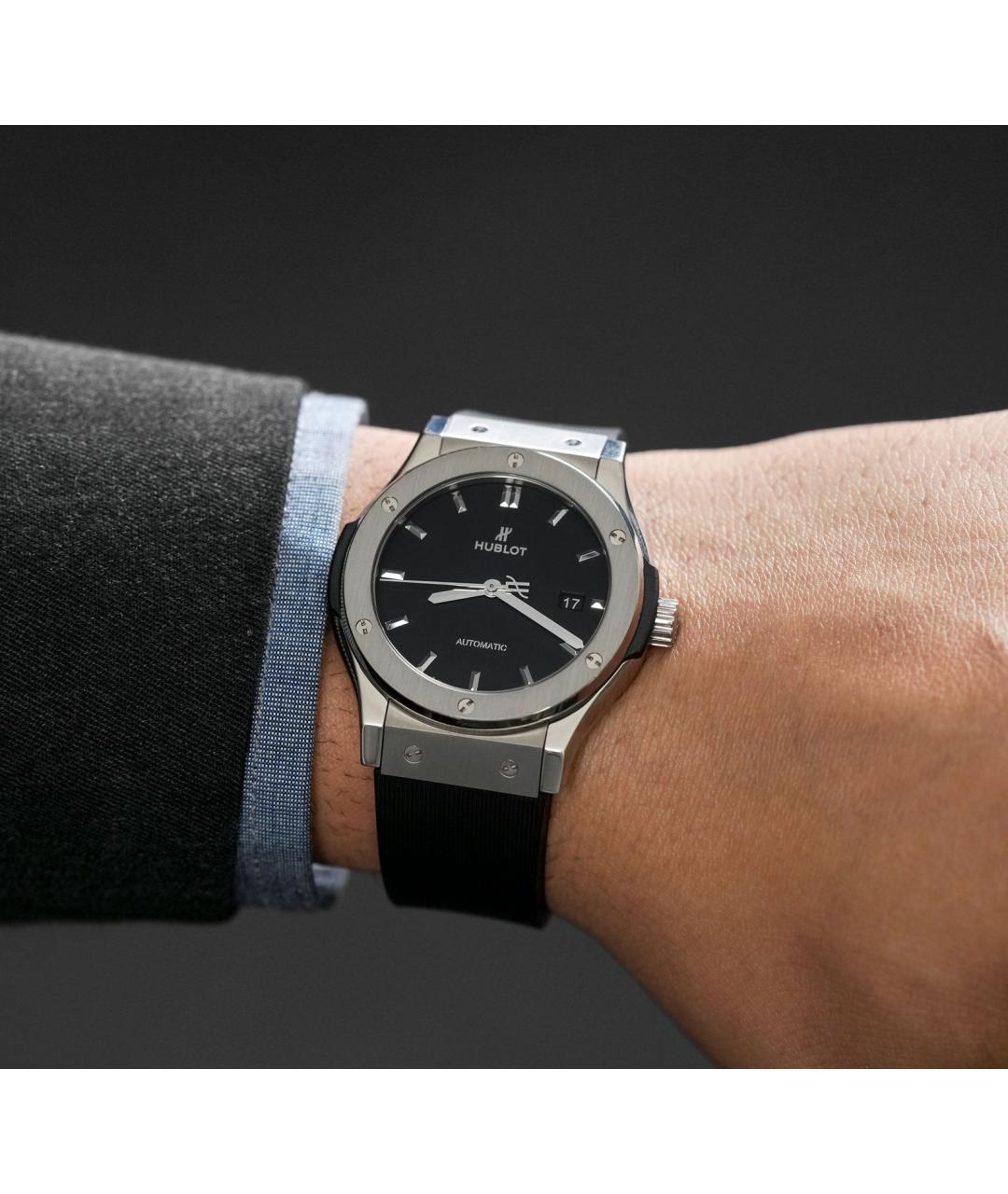 HUBLOT Черные металлические часы, фото 2
