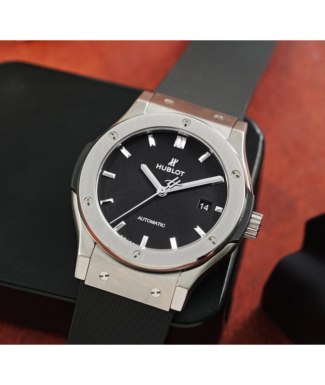 HUBLOT Черные металлические часы, фото 3