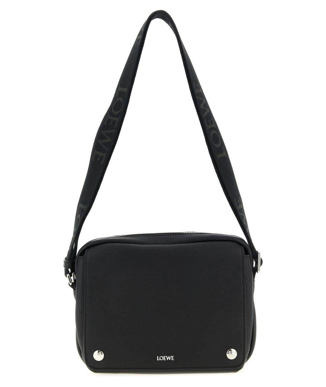 LOEWE Черная кожаная сумка на плечо, фото 1