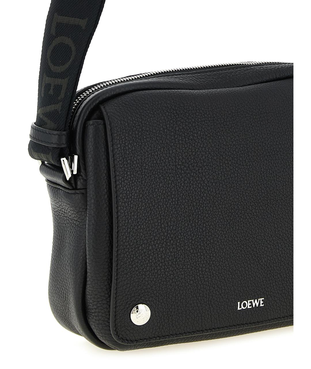 LOEWE Черная кожаная сумка на плечо, фото 2