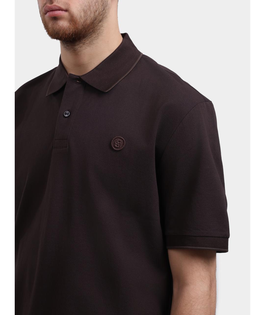 HUGO BOSS Коричневая хлопковая футболка, фото 4