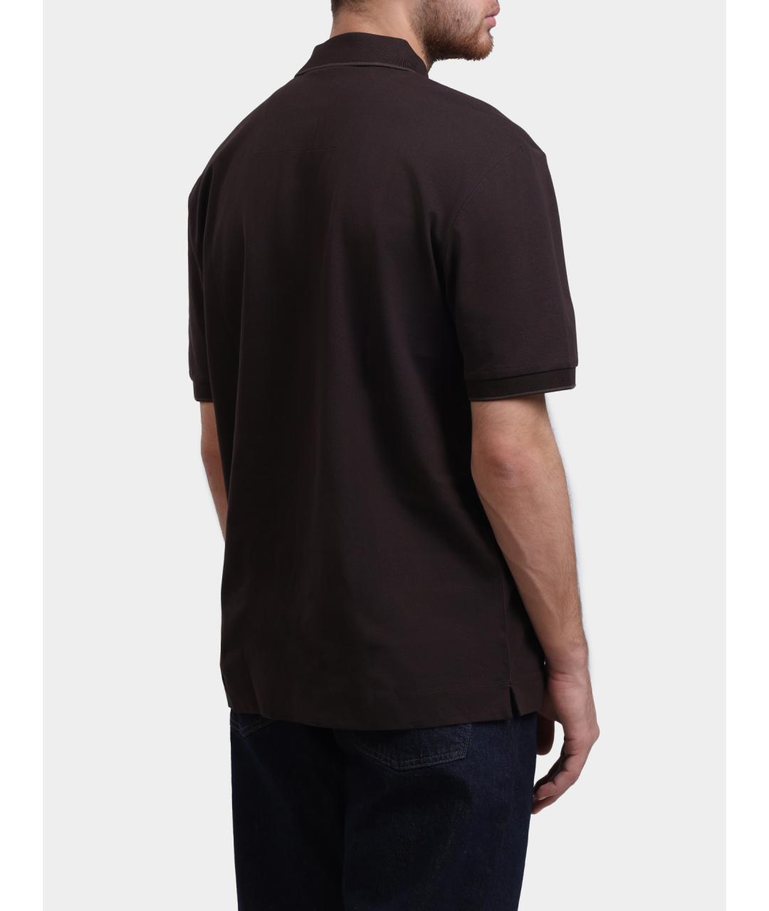 HUGO BOSS Коричневая хлопковая футболка, фото 5