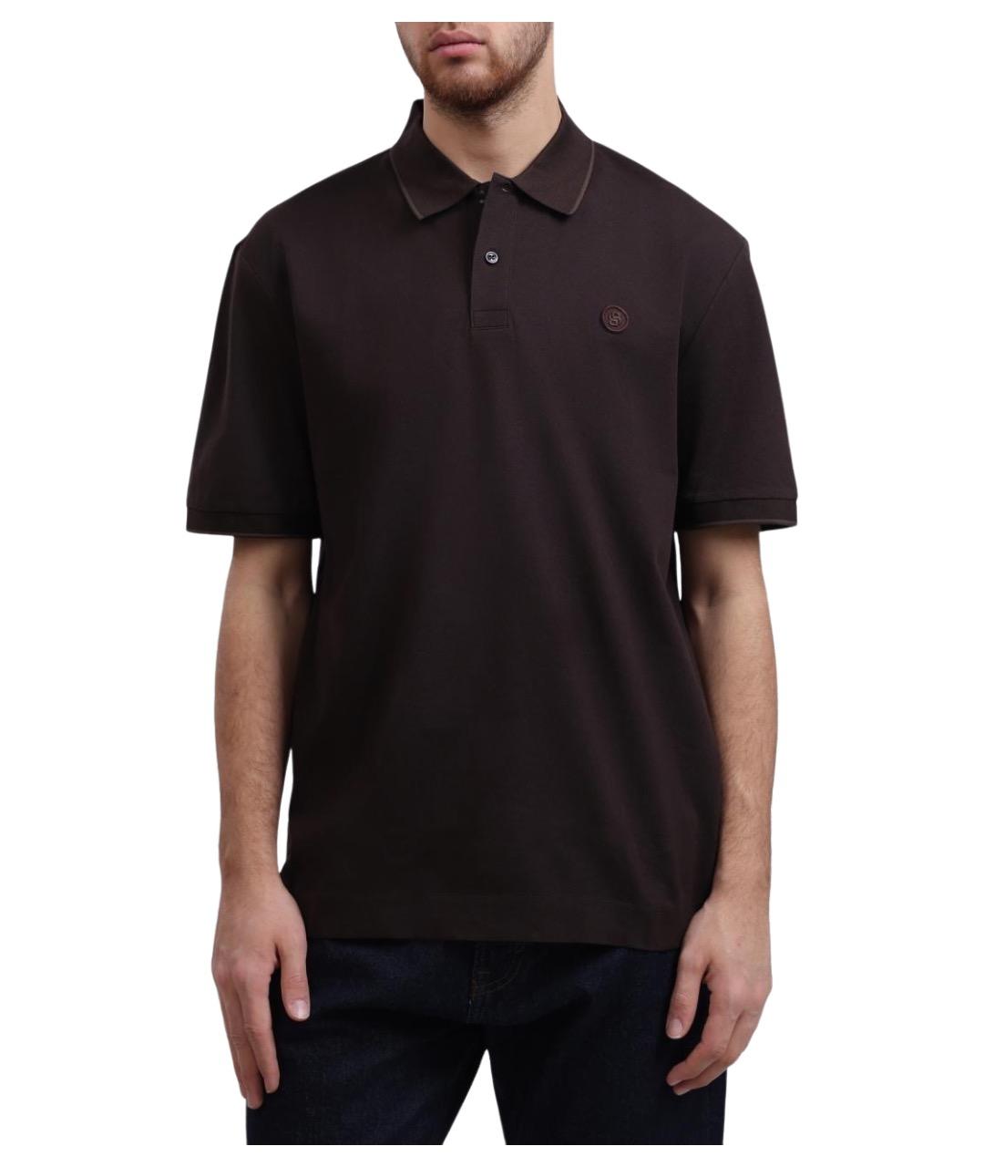 HUGO BOSS Коричневая хлопковая футболка, фото 1