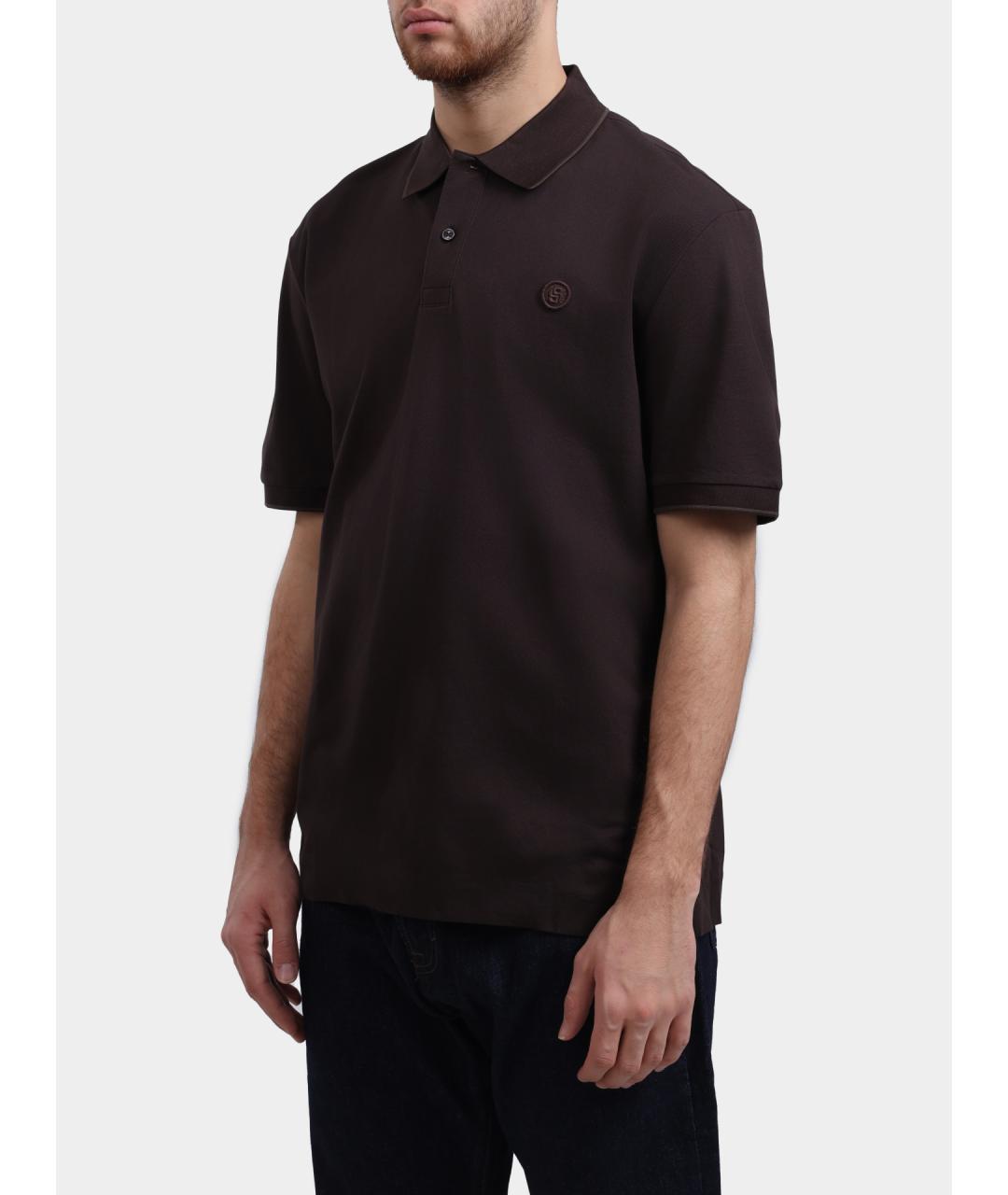 HUGO BOSS Коричневая хлопковая футболка, фото 3