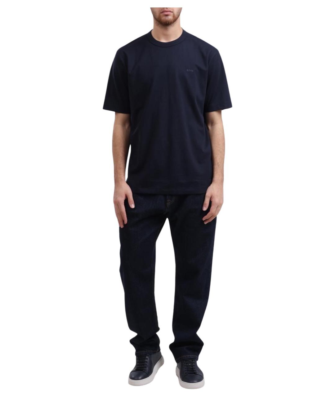 HUGO BOSS Синяя хлопковая футболка, фото 1