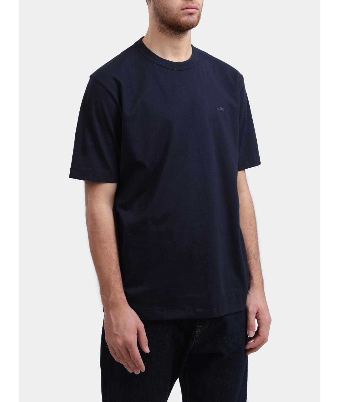 HUGO BOSS Синяя хлопковая футболка, фото 4