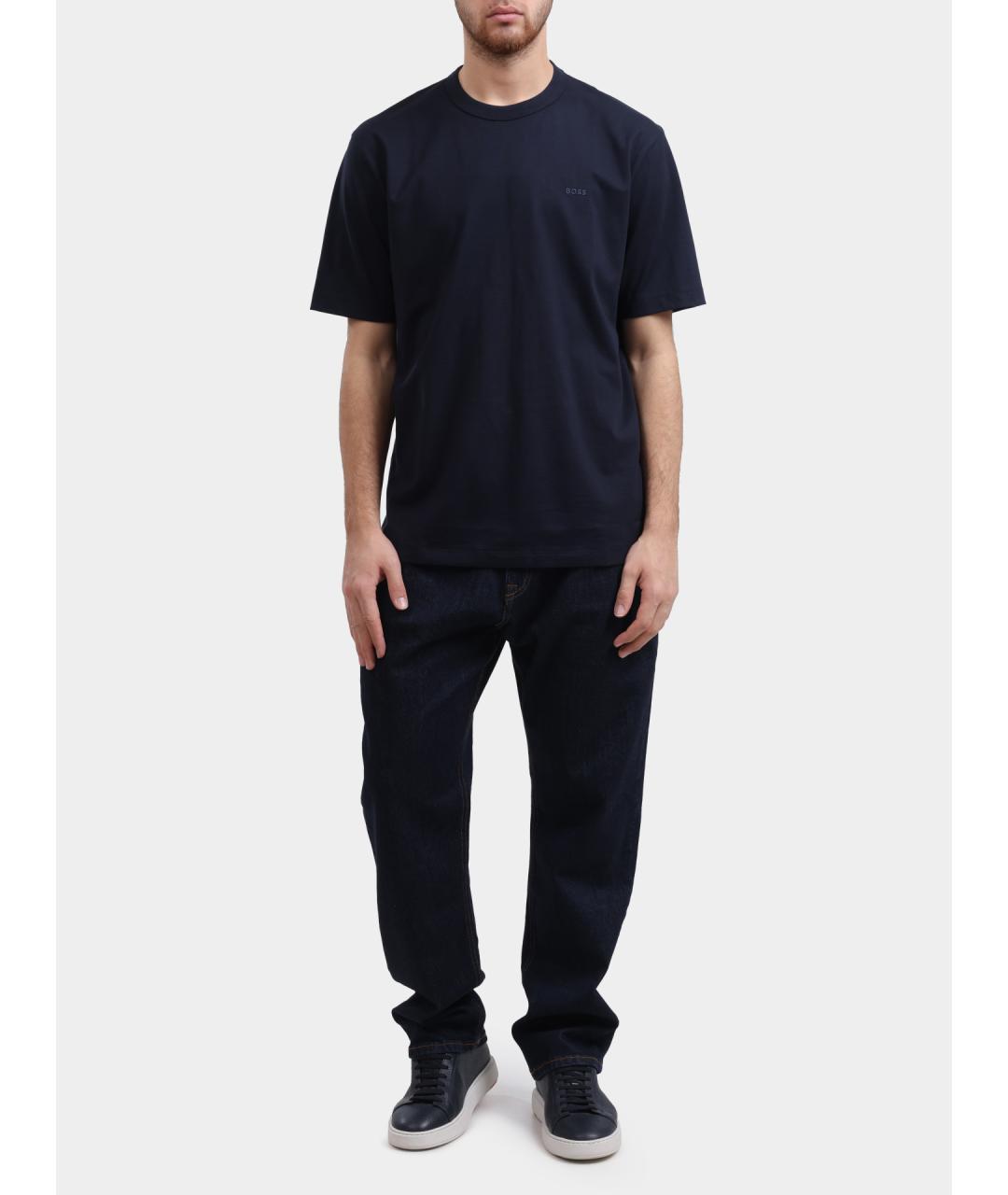 HUGO BOSS Синяя хлопковая футболка, фото 6