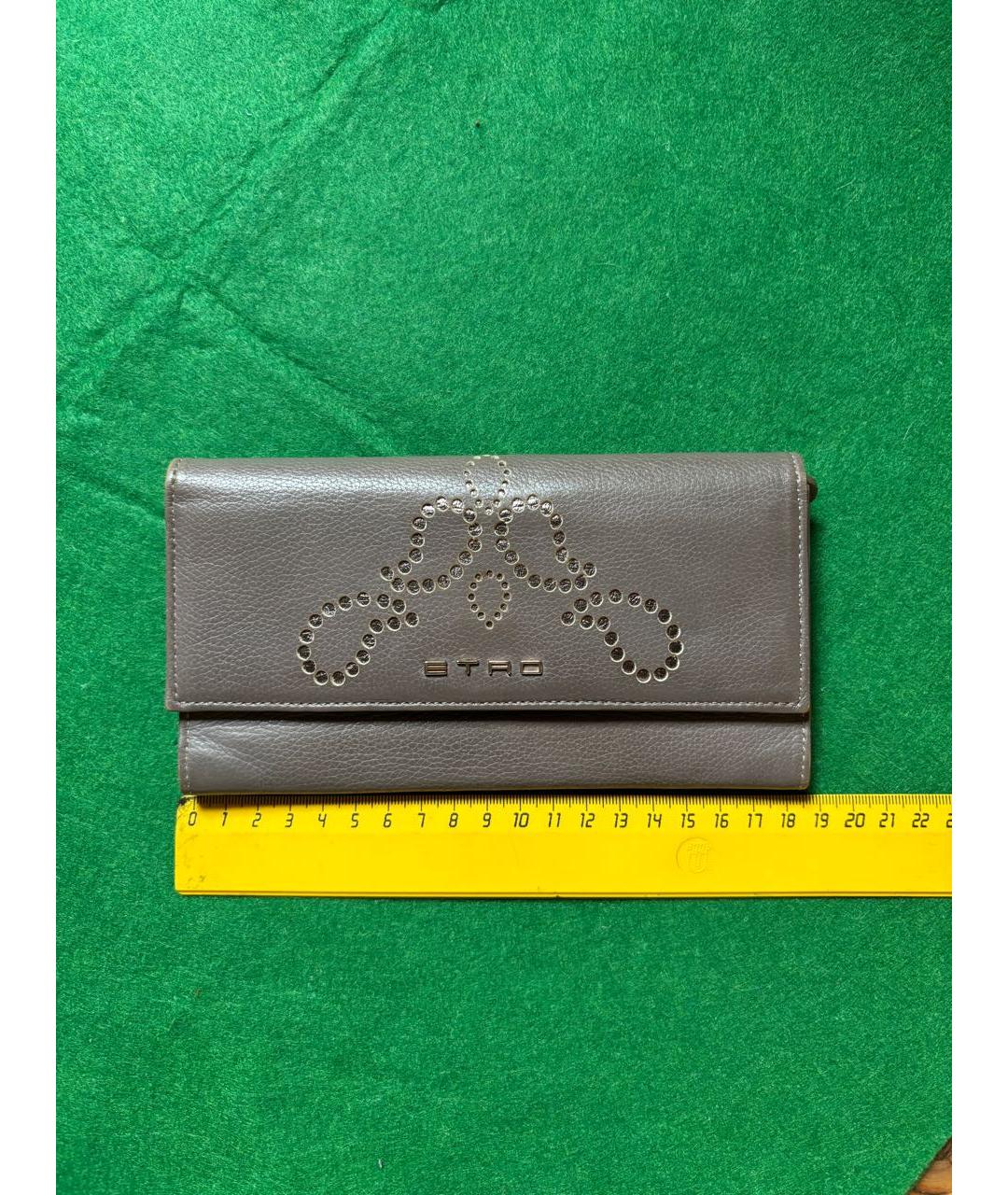 ETRO Серый кожаный кошелек, фото 2