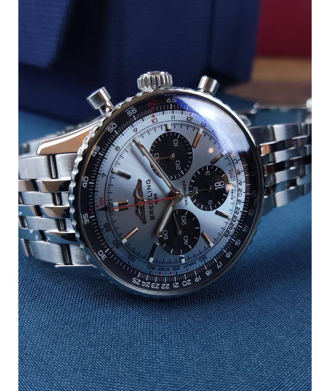 BREITLING Голубые металлические часы, фото 2