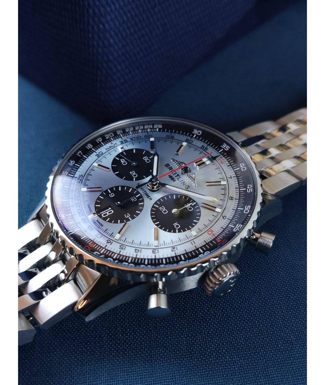 BREITLING Голубые металлические часы, фото 4