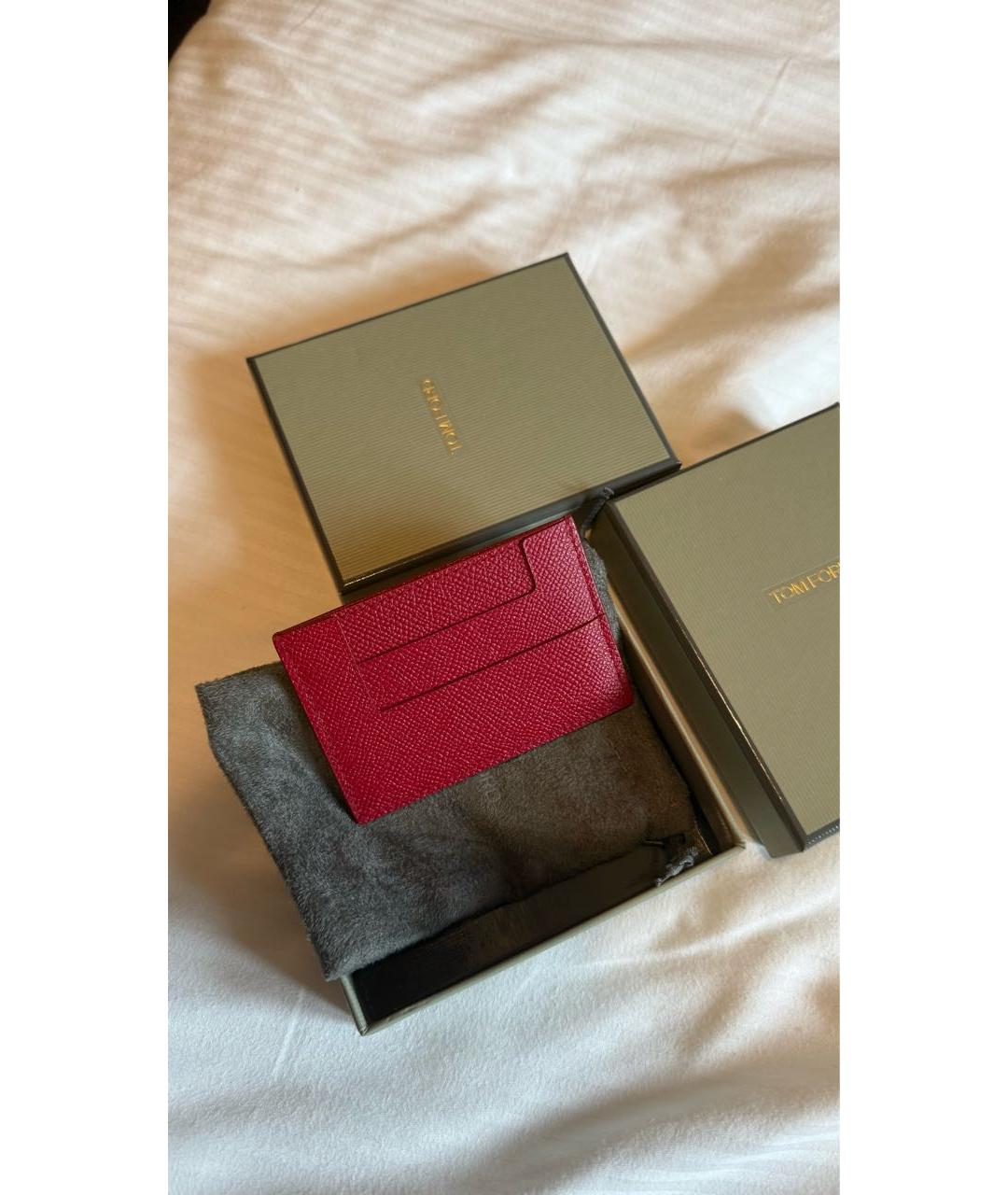 TOM FORD Красный кожаный кардхолдер, фото 3