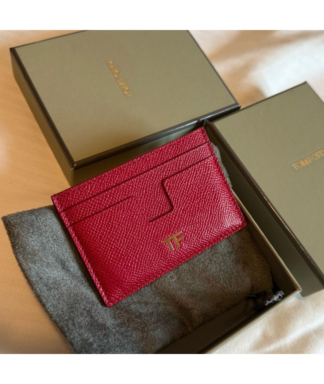 TOM FORD Красный кожаный кардхолдер, фото 4