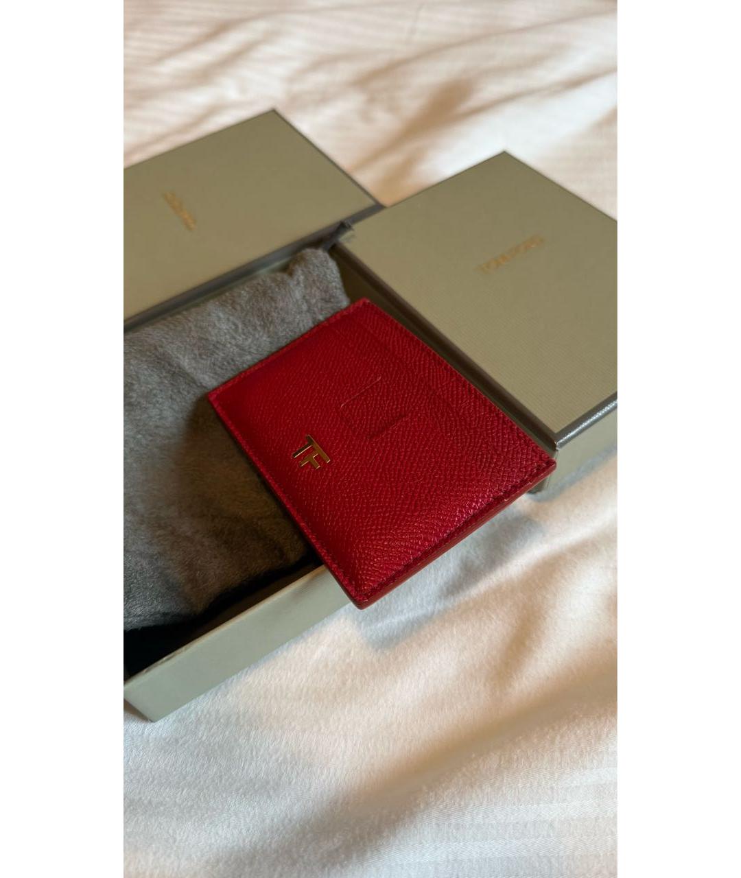 TOM FORD Красный кожаный кардхолдер, фото 5