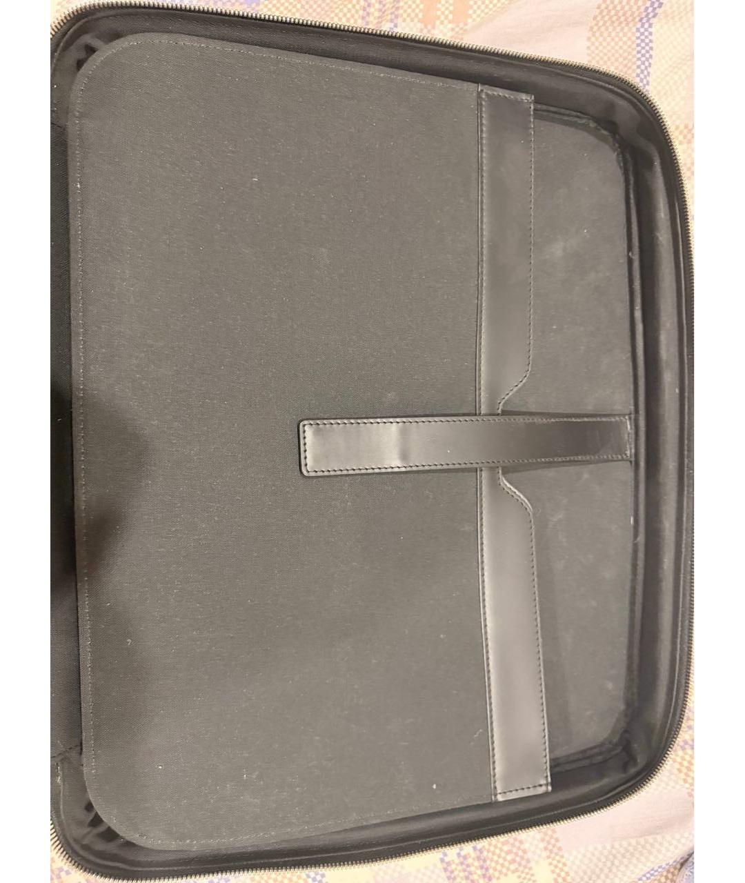 LOUIS VUITTON Черный кожаный чемодан, фото 7