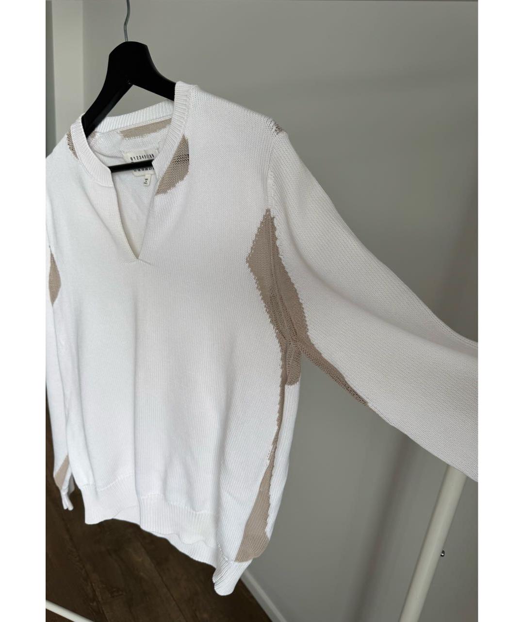 MAISON MARGIELA Белый хлопковый джемпер / свитер, фото 4