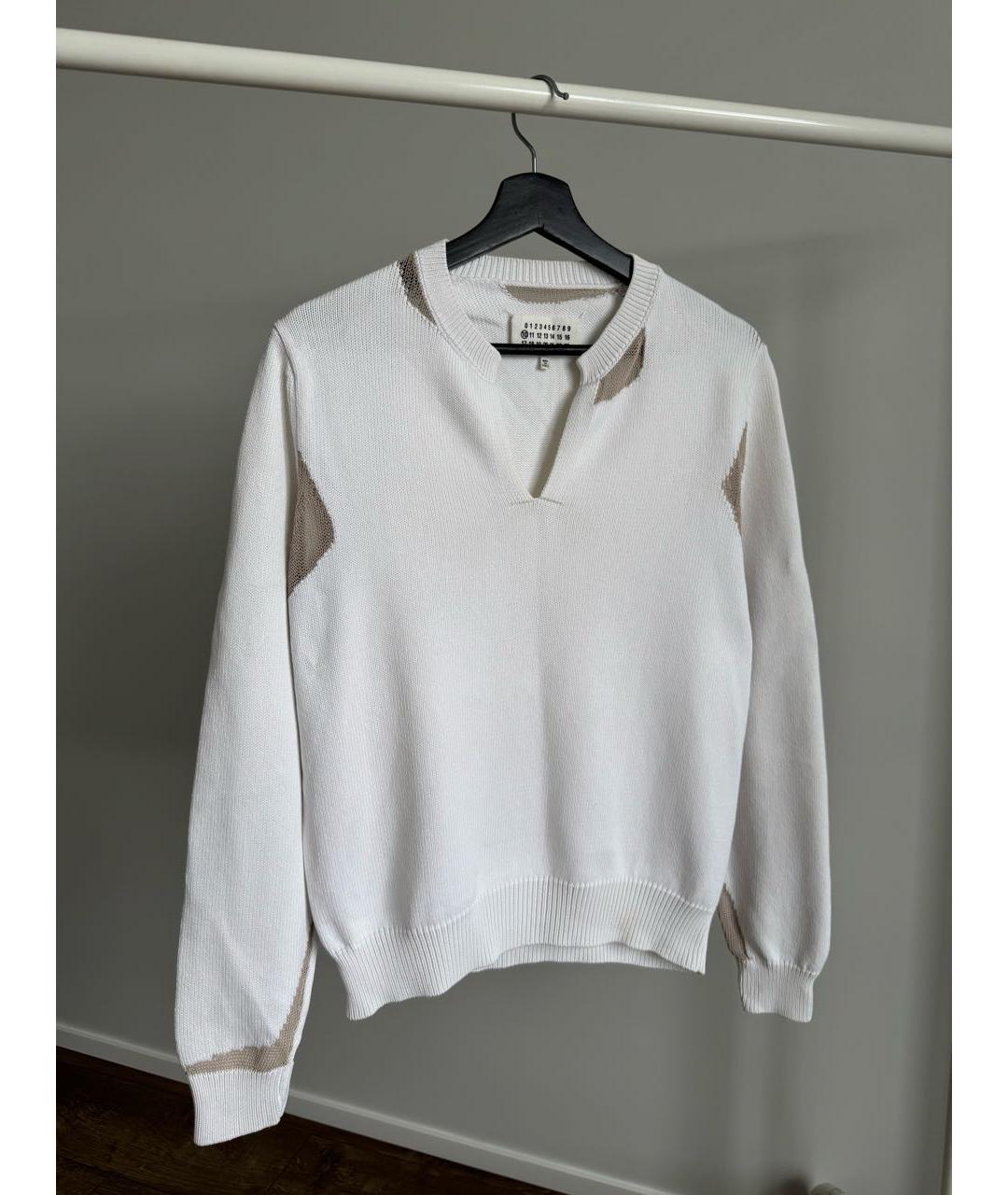 MAISON MARGIELA Белый хлопковый джемпер / свитер, фото 8