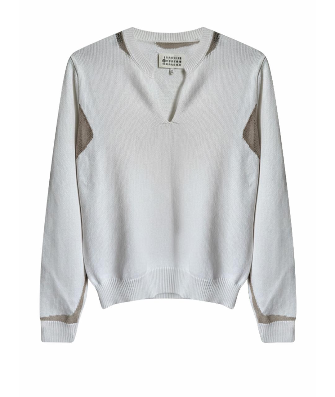 MAISON MARGIELA Белый хлопковый джемпер / свитер, фото 1