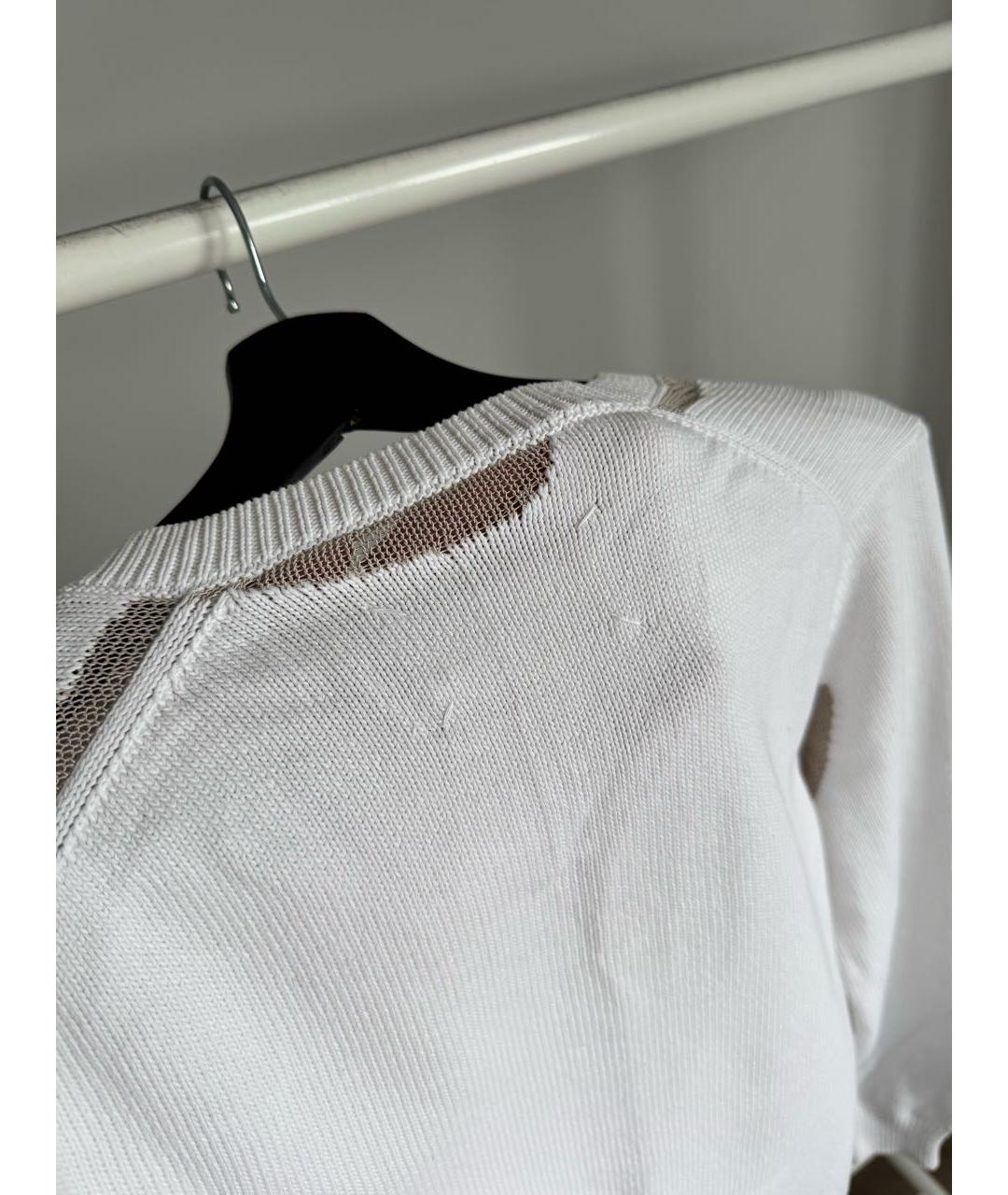 MAISON MARGIELA Белый хлопковый джемпер / свитер, фото 3