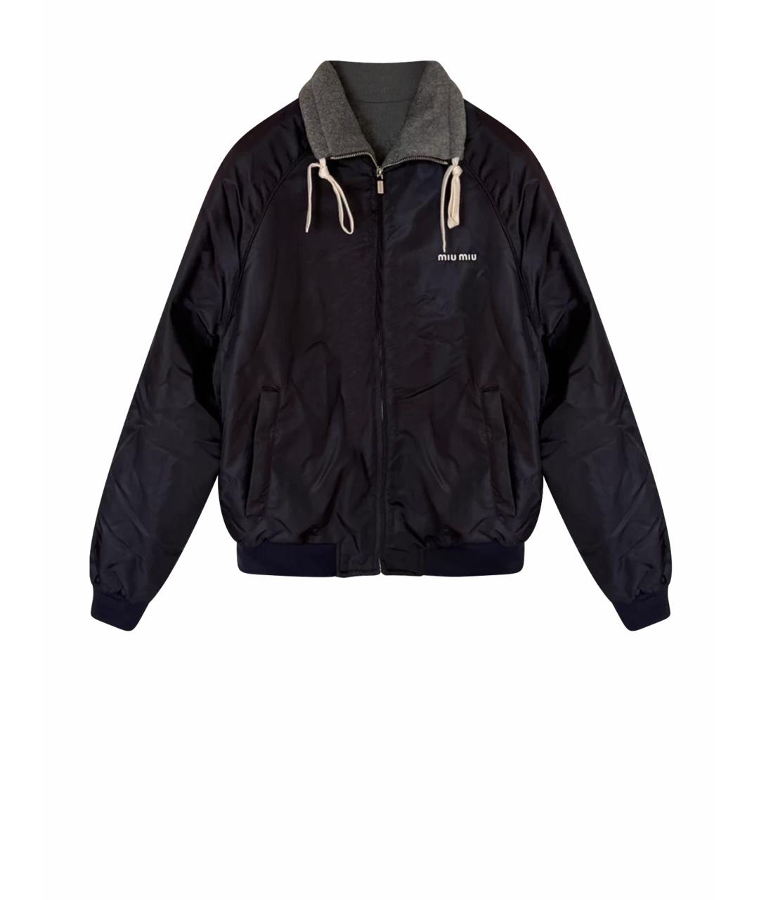 MIU MIU Темно-синяя синтетическая куртка, фото 1