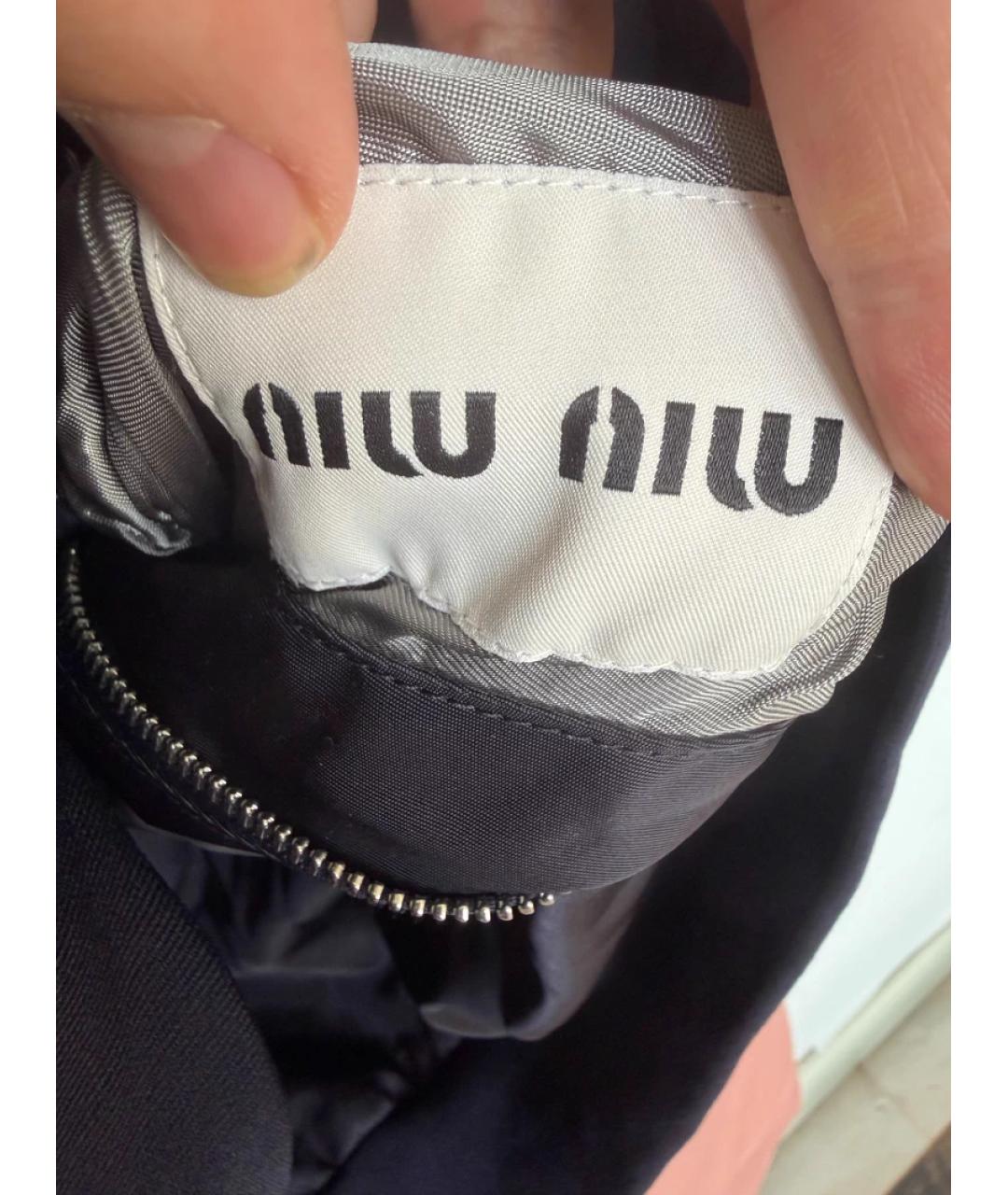 MIU MIU Темно-синяя синтетическая куртка, фото 6