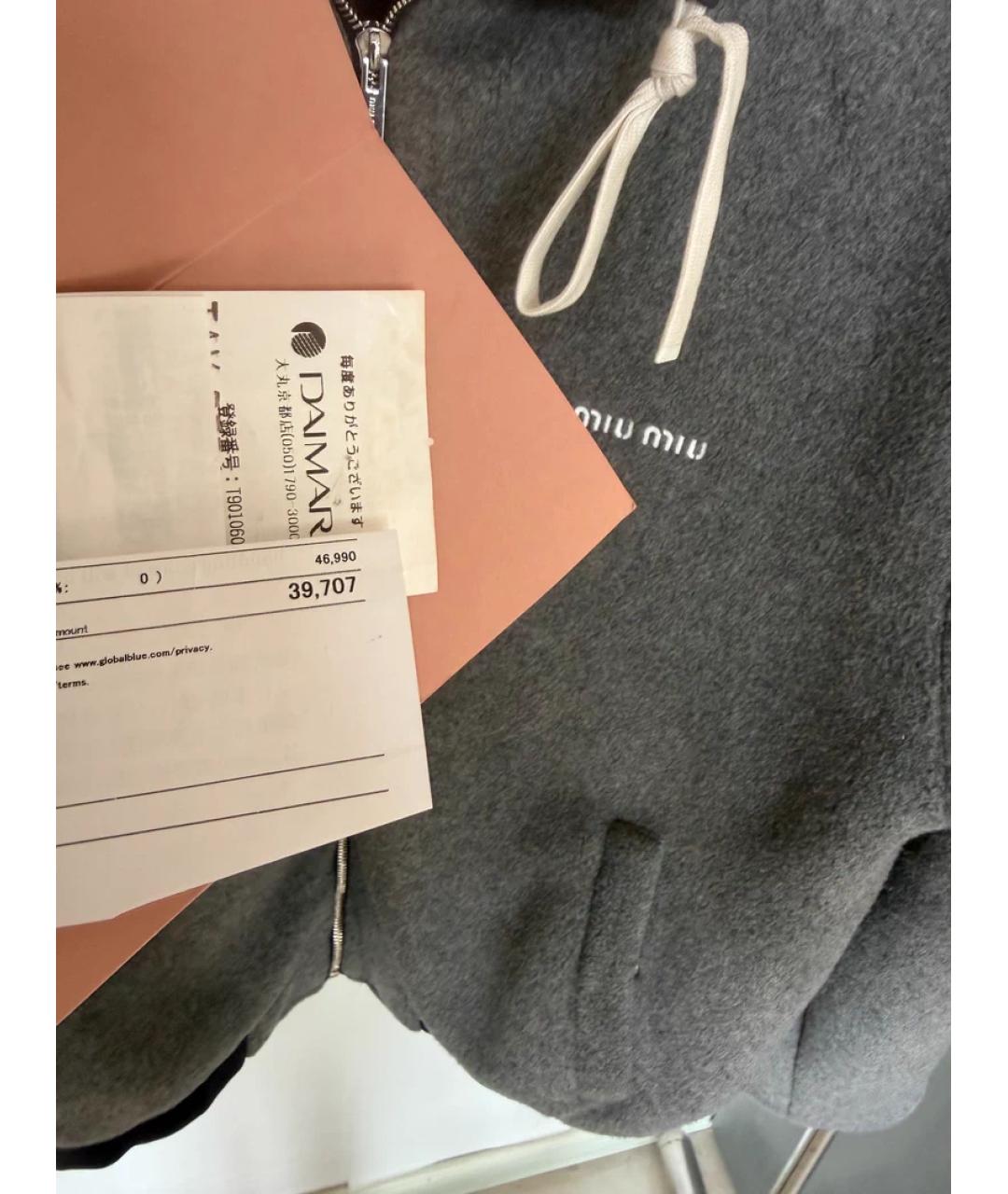 MIU MIU Темно-синяя синтетическая куртка, фото 5