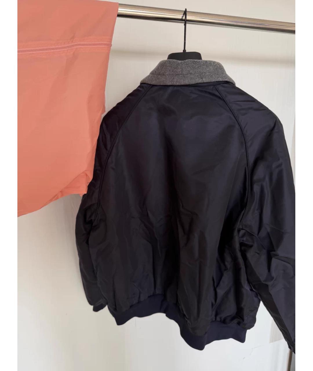 MIU MIU Темно-синяя синтетическая куртка, фото 4