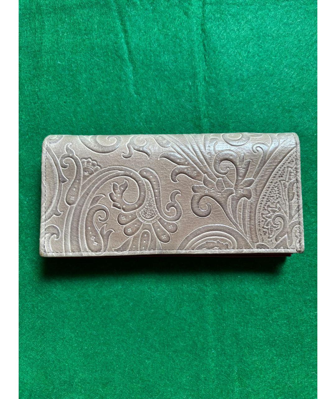 ETRO Бежевый кожаный кошелек, фото 3