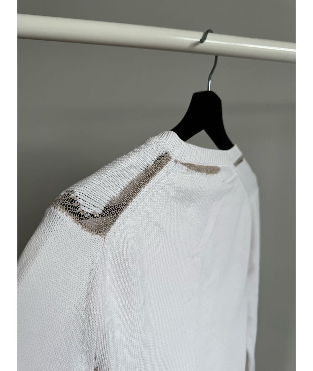MAISON MARGIELA Белый хлопковый джемпер / свитер, фото 6
