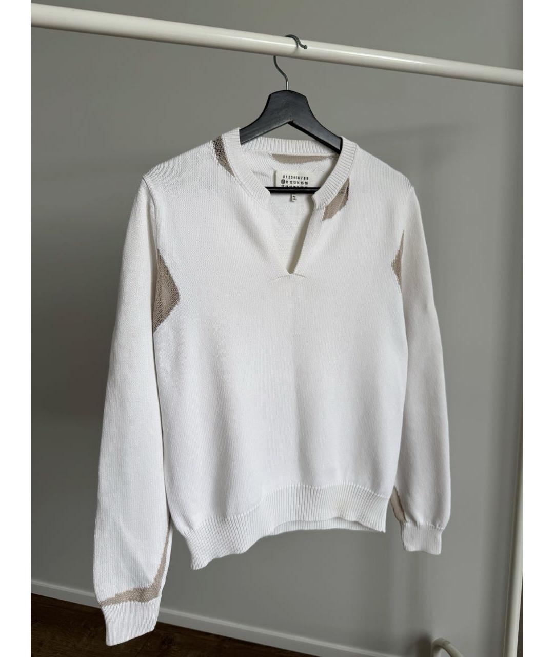 MAISON MARGIELA Белый хлопковый джемпер / свитер, фото 8