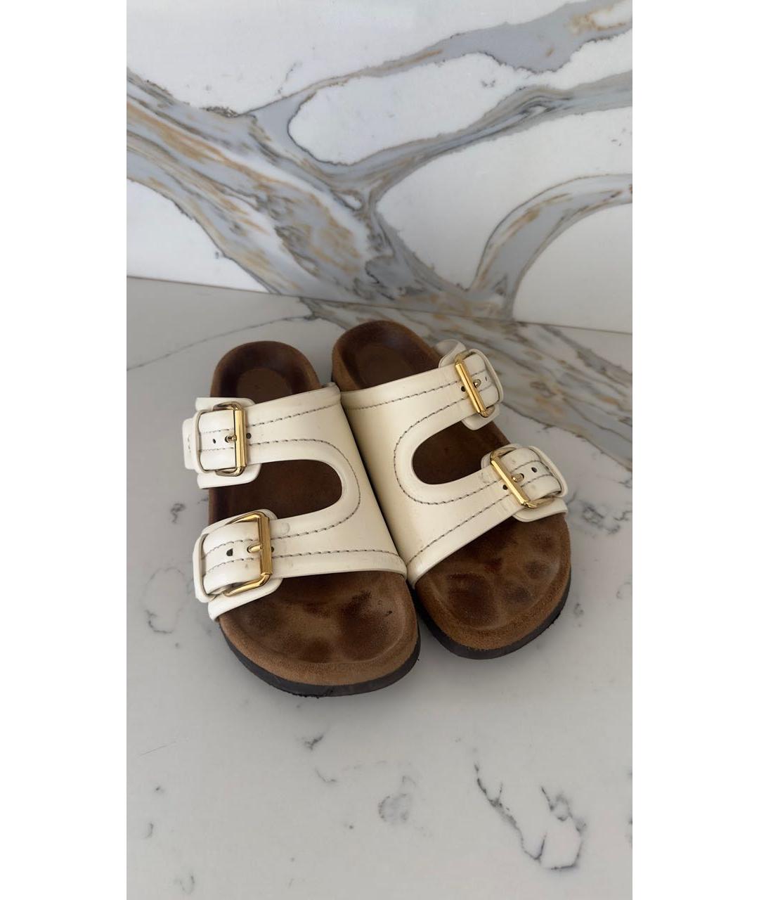 VALENTINO Белые кожаные шлепанцы, фото 2