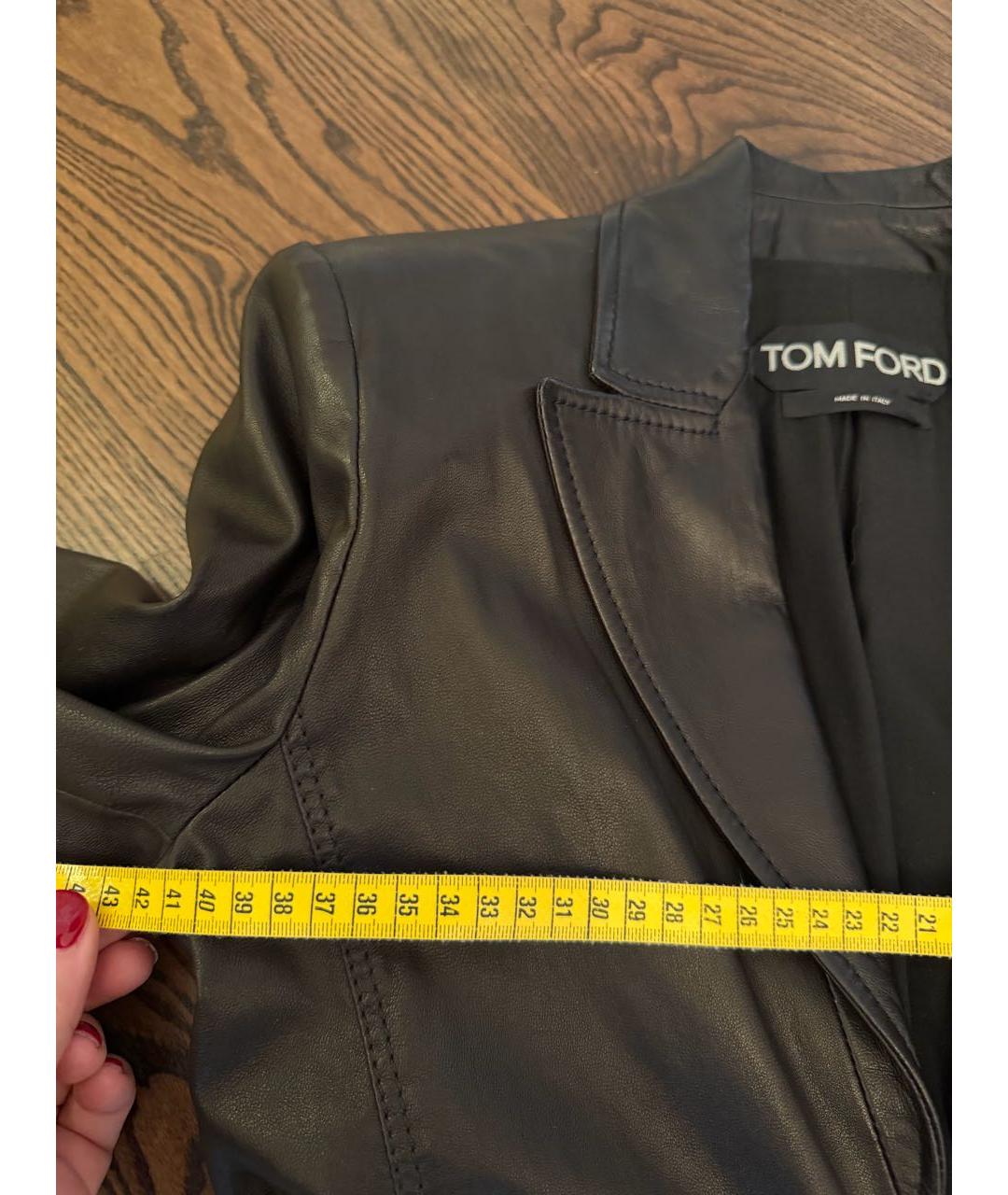 TOM FORD Черный кожаный жакет/пиджак, фото 5