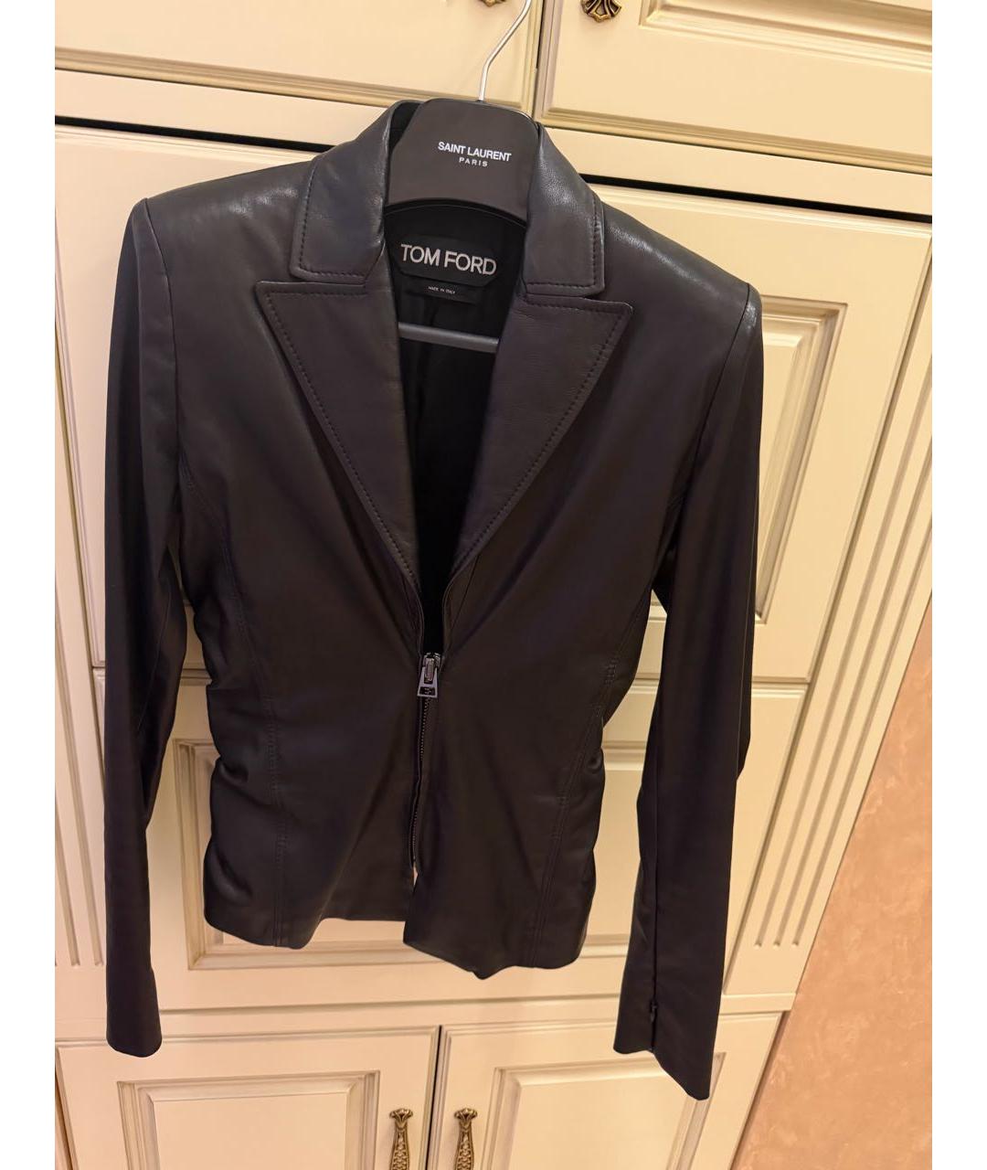TOM FORD Черный кожаный жакет/пиджак, фото 2