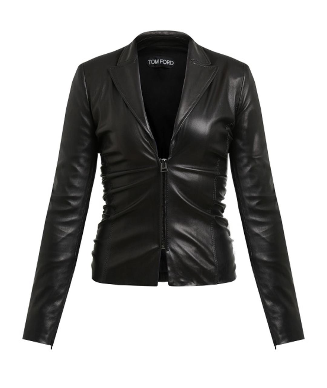 TOM FORD Черный кожаный жакет/пиджак, фото 1