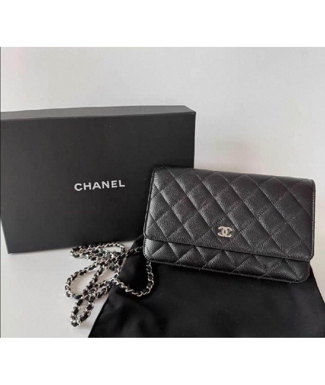 CHANEL Черная кожаная сумка через плечо, фото 2