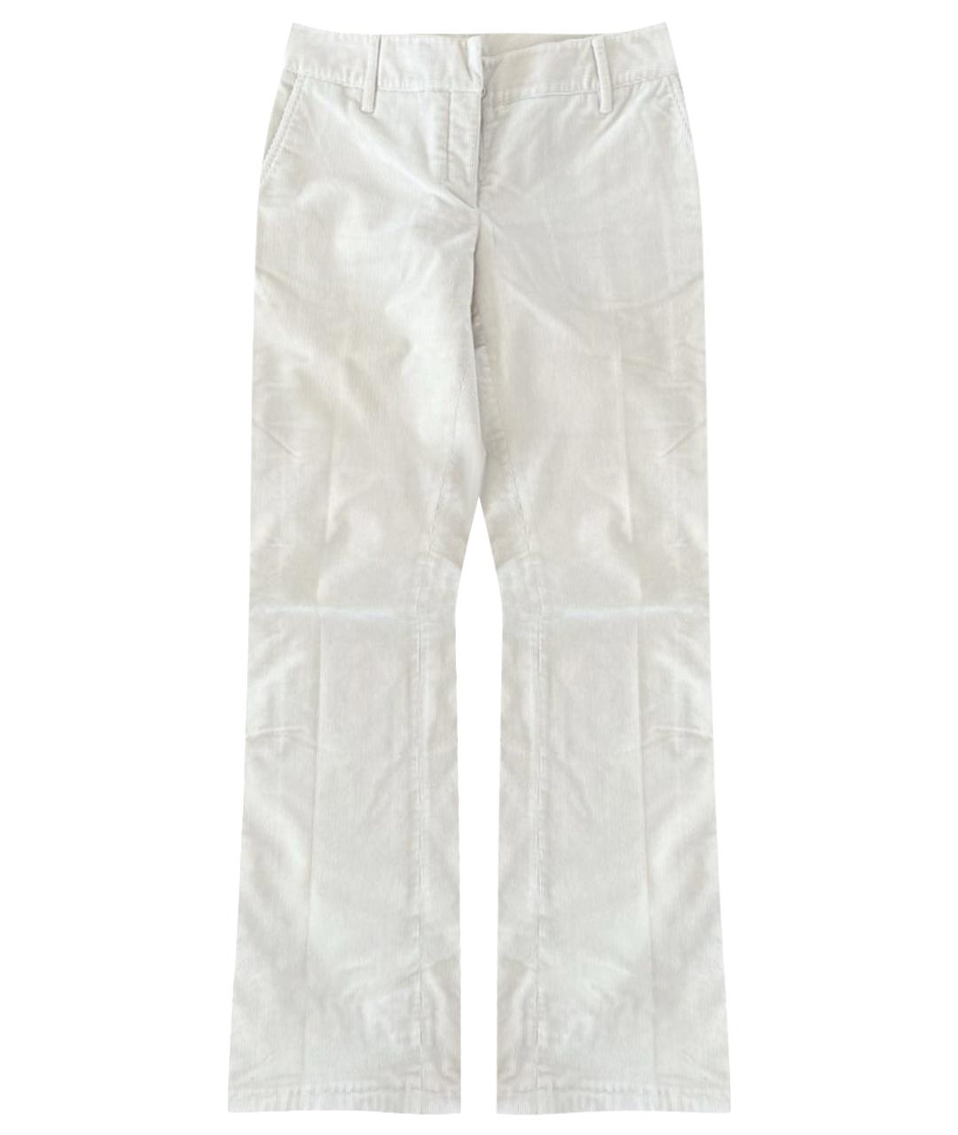 PRADA Бежевые хлопковые прямые брюки, фото 1