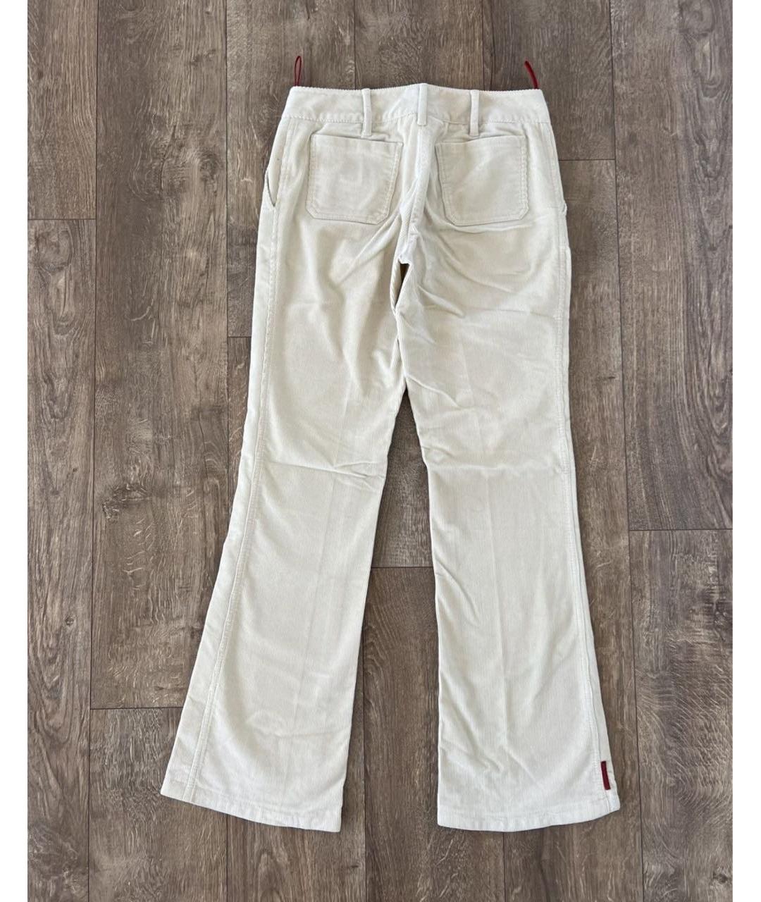 PRADA Бежевые хлопковые прямые брюки, фото 2