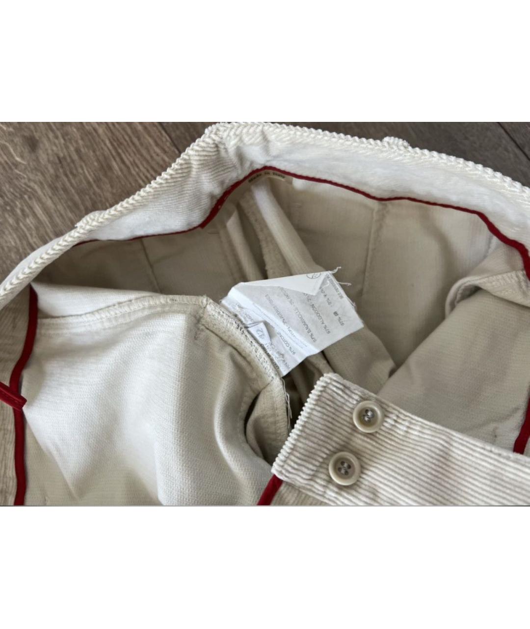 PRADA Бежевые хлопковые прямые брюки, фото 4