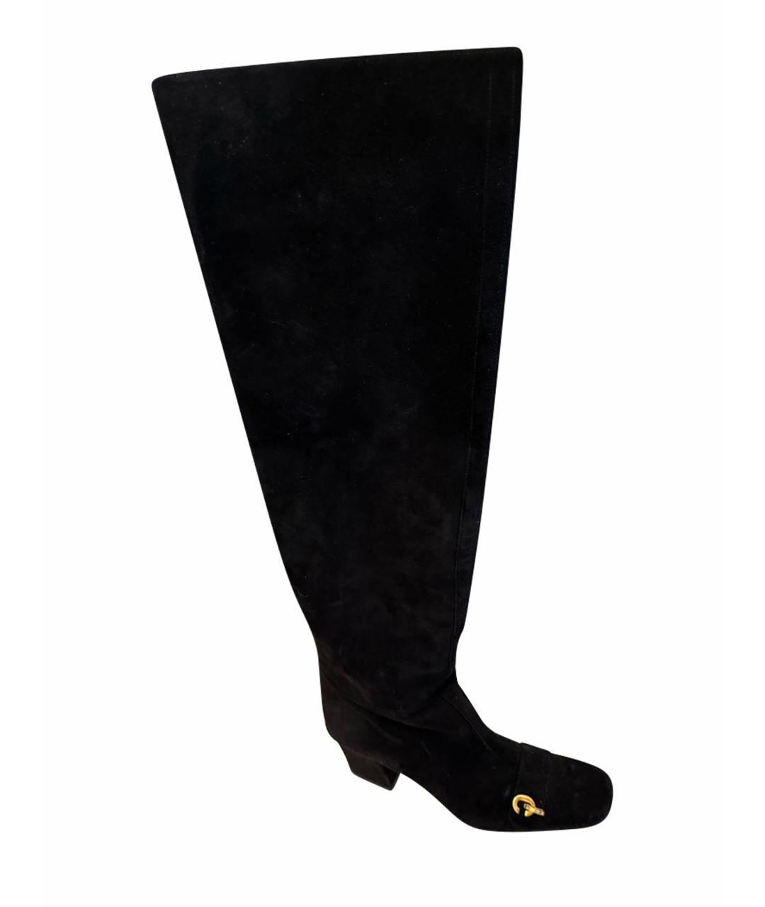CHRISTIAN DIOR Черные замшевые сапоги, фото 1
