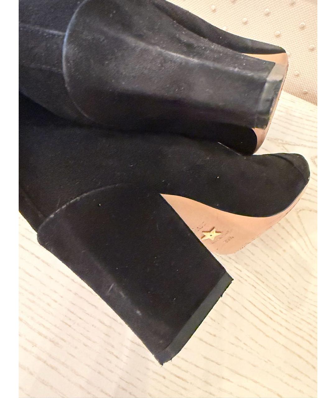 CHRISTIAN DIOR Черные замшевые сапоги, фото 5
