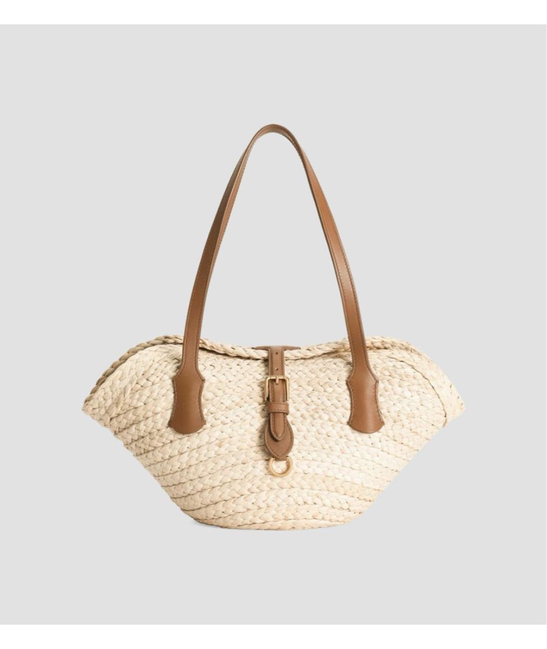 DOLCE&GABBANA Бежевая пелетеная сумка тоут, фото 7