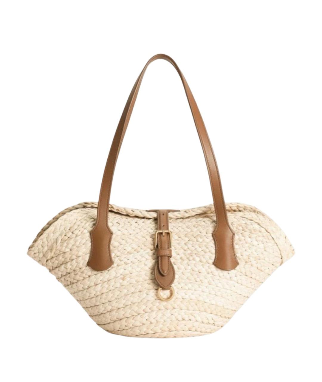 DOLCE&GABBANA Бежевая пелетеная сумка тоут, фото 1