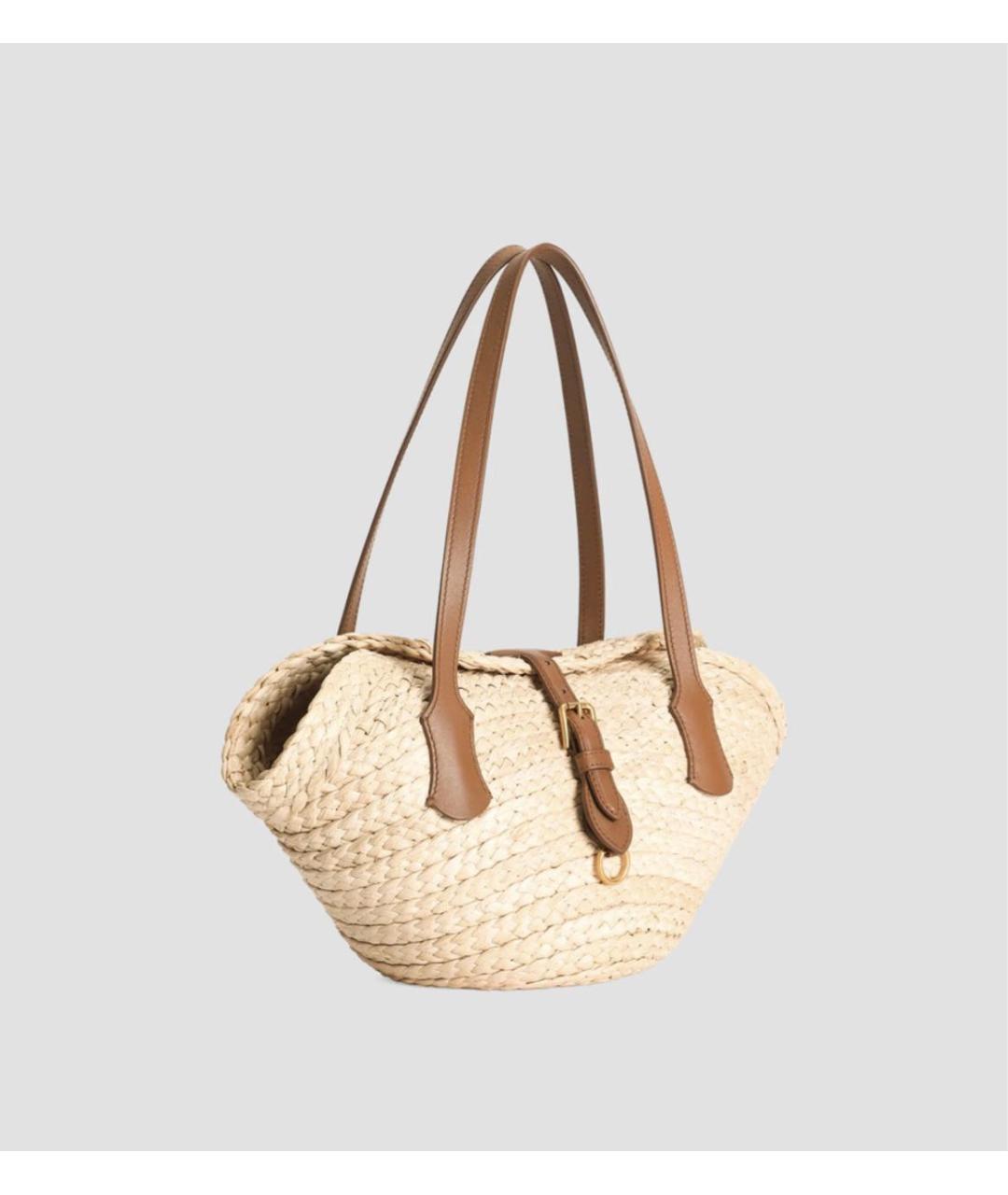 DOLCE&GABBANA Бежевая пелетеная сумка тоут, фото 2