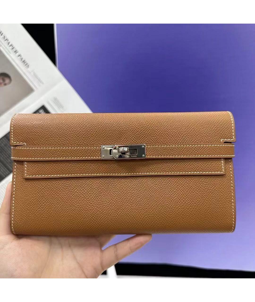 HERMES Коричневый кожаный кошелек, фото 2