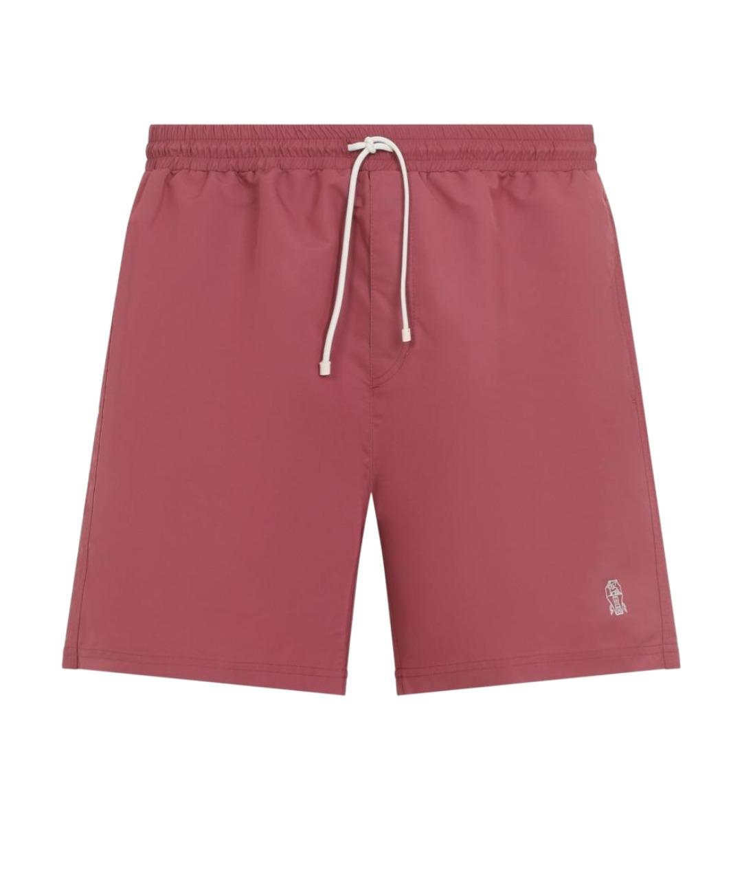 BRUNELLO CUCINELLI Красные полиэстеровые шорты, фото 1
