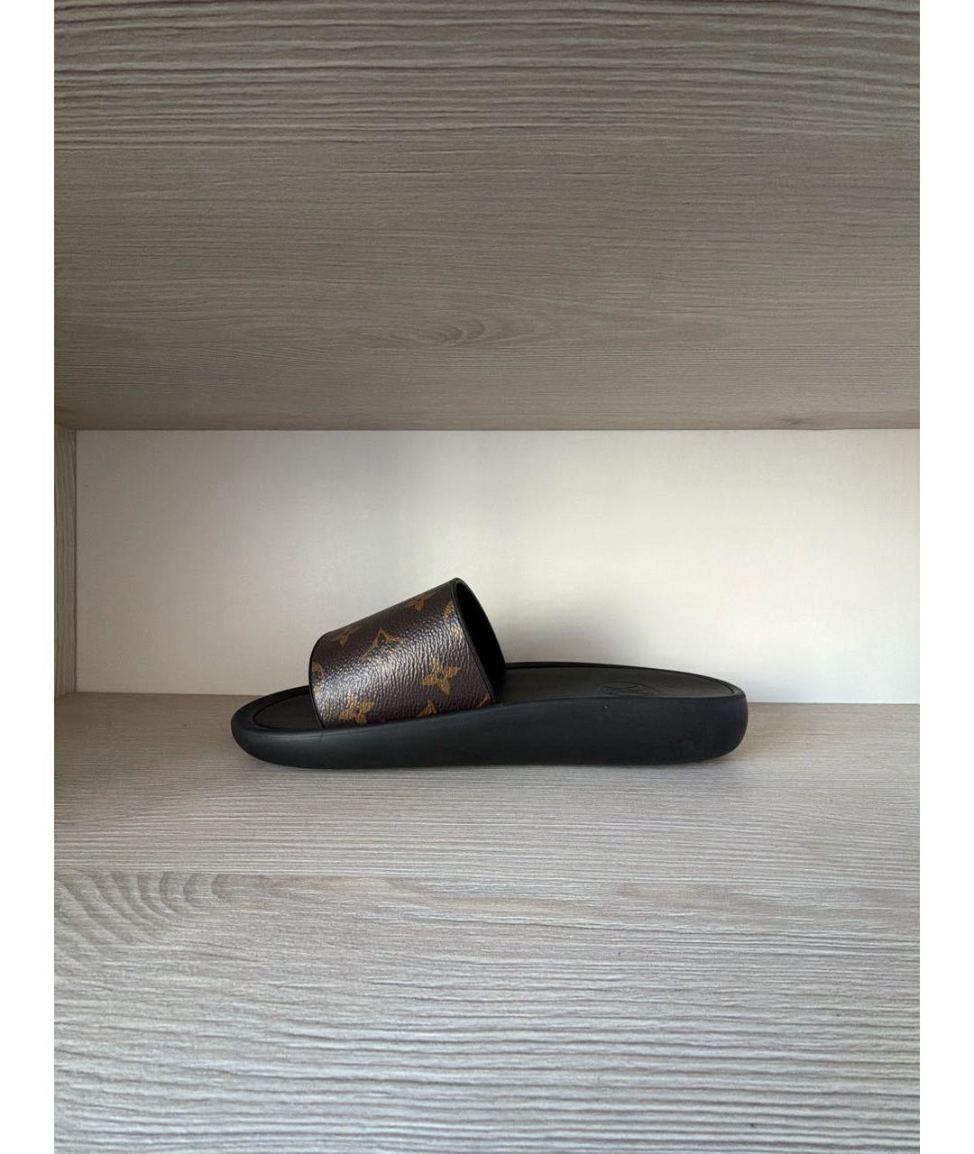 LOUIS VUITTON Коричневые шлепанцы, фото 9
