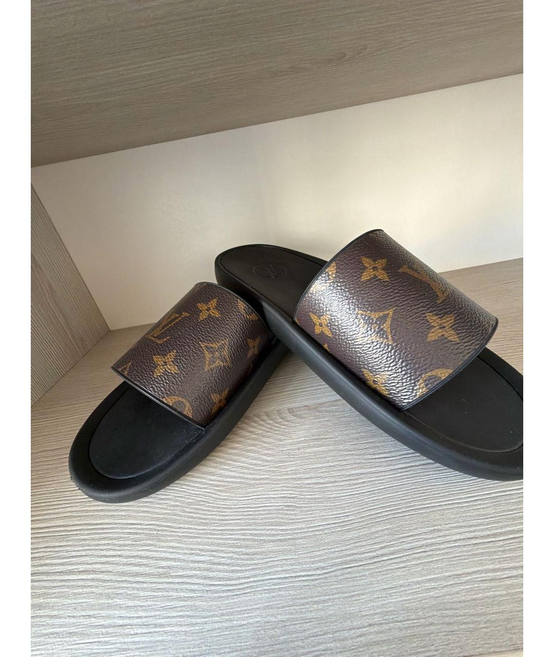 LOUIS VUITTON Коричневые шлепанцы, фото 6