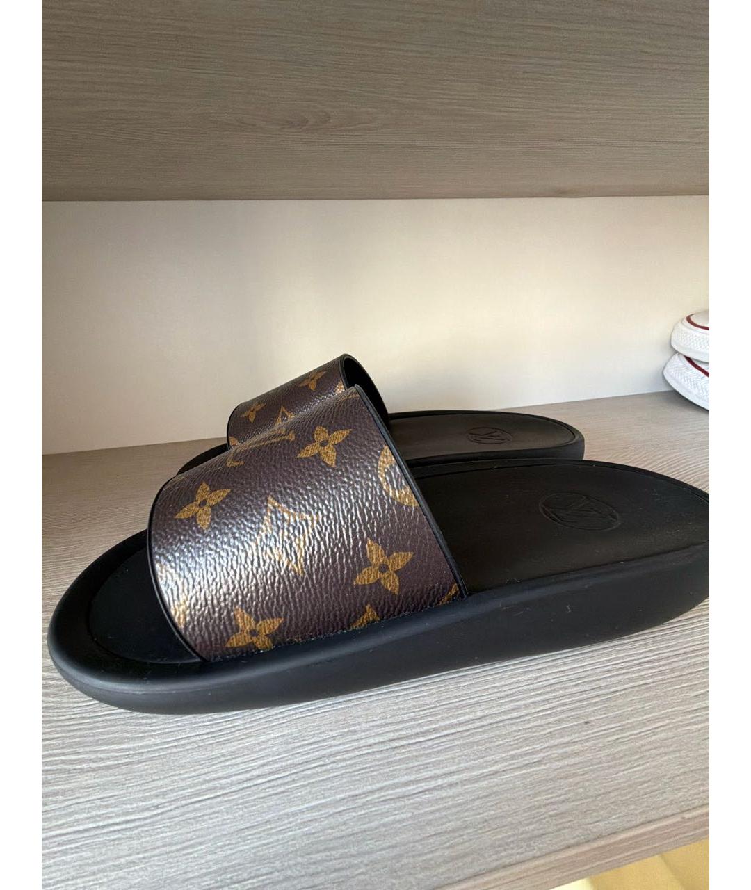 LOUIS VUITTON Коричневые шлепанцы, фото 5