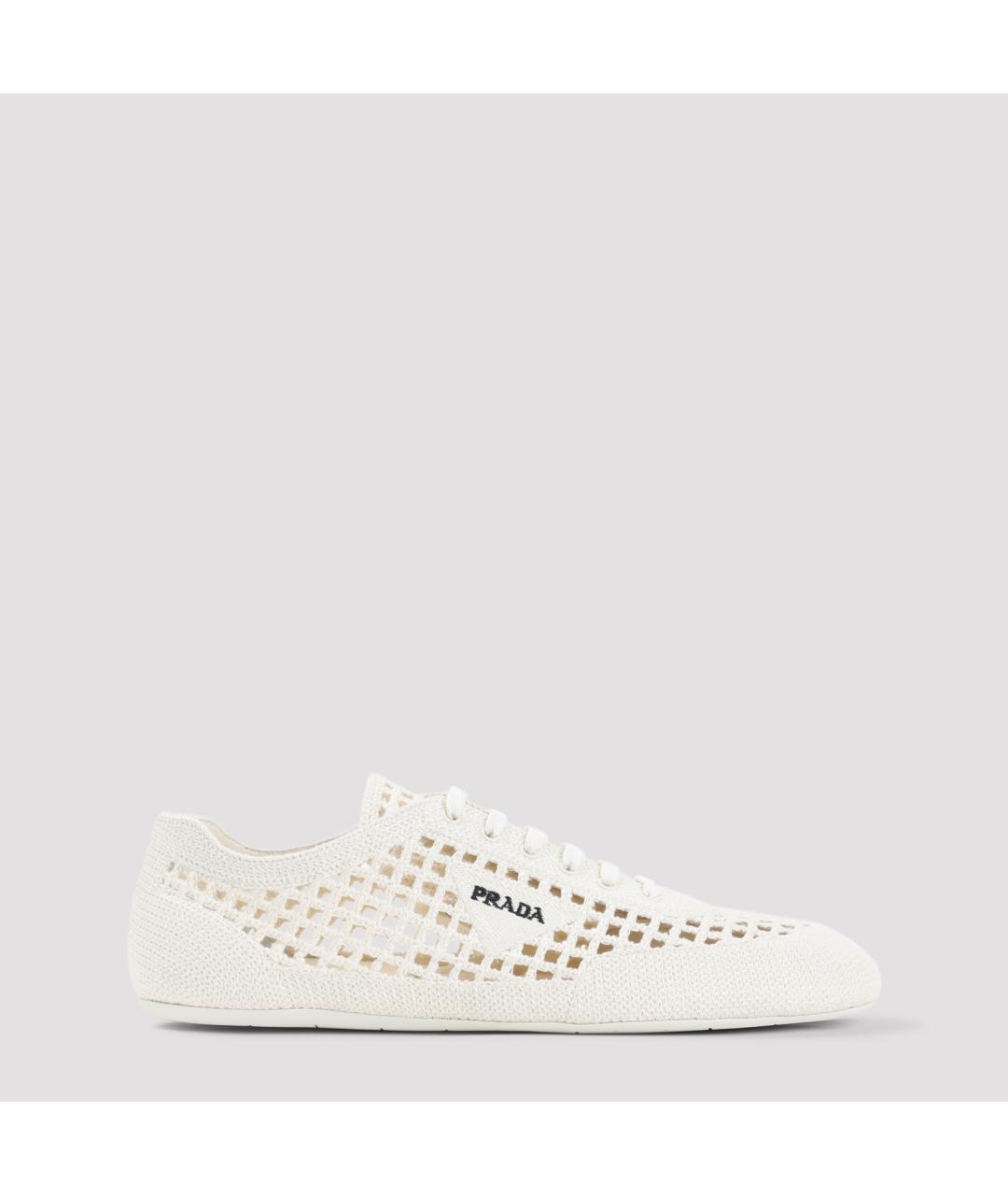 PRADA Бежевые текстильные кроссовки, фото 2