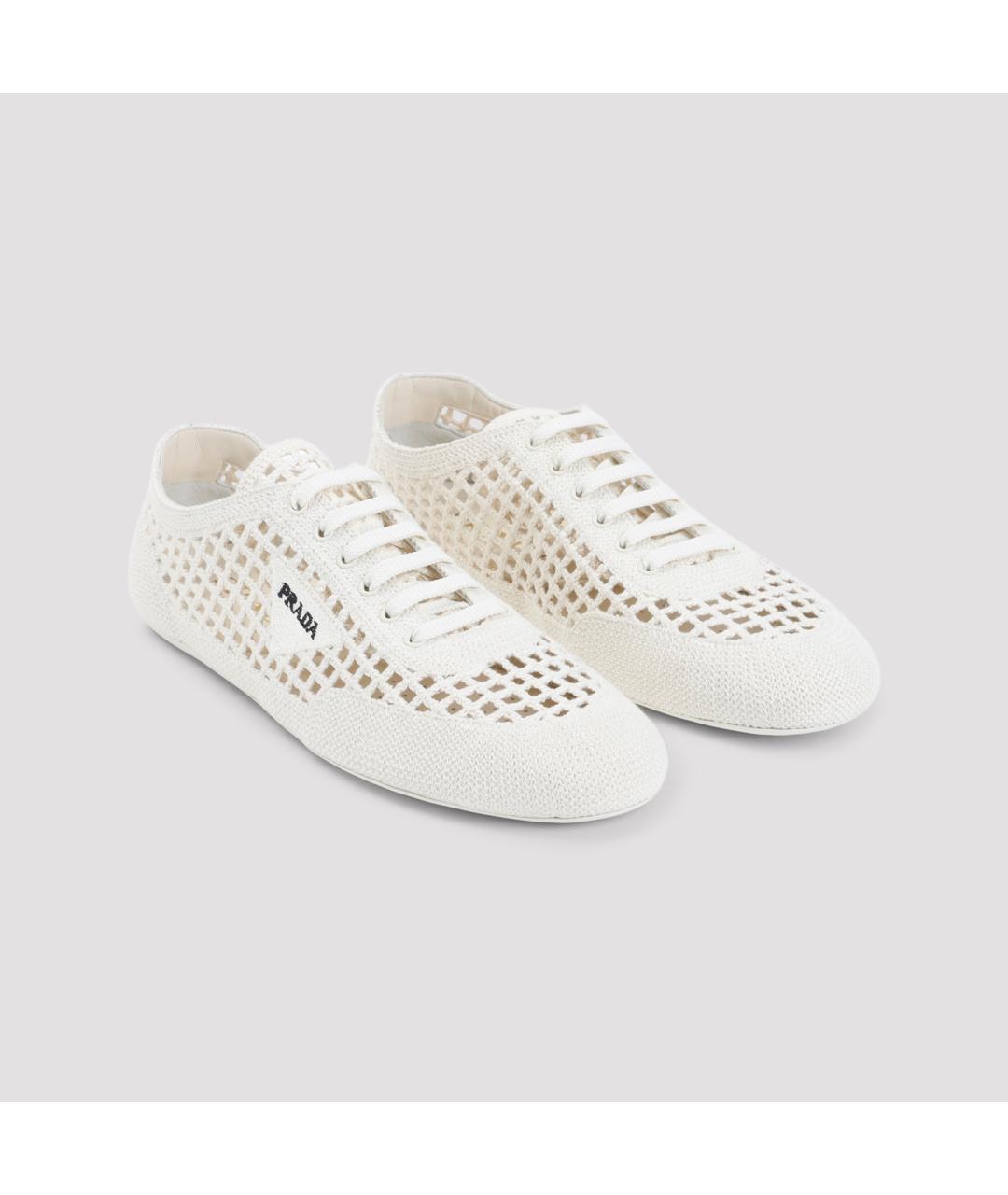 PRADA Бежевые текстильные кроссовки, фото 4